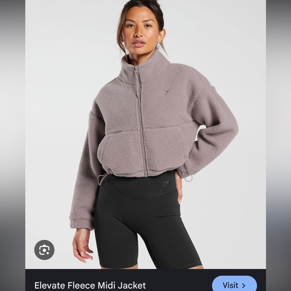 Gymshark Women’s Elevate Fleece Midi Jacket - Mauve - Picture 5 of 5